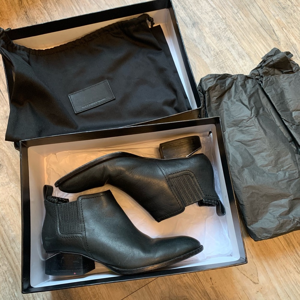 Alexander Wang Kori Low-Heel Leather Booties